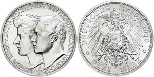 Saxony-Weimar-Eisenach 3 Mark, 1910, Wilhelm ... 