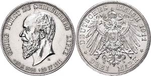 Schaumburg-Lippe 3 Mark, 1911, Georg on his ... 