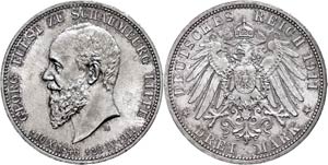 Schaumburg-Lippe 5 Reichsmark, 1911, Georg, ... 