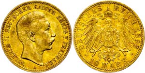 Preußen 10 Mark, 1898, Wilhelm II., ss., ... 