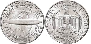 Münzen Weimar 3 Reichsmark, 1930 A, Graf ... 
