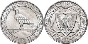 Coins Weimar Republic 5 Reichmark, 1930 D, ... 