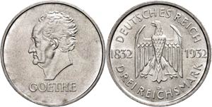 Coins Weimar Republic 3 Reichmark, 1930 D, ... 