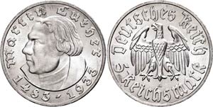 Münzen Drittes Reich 5 Reichsmark, 1933 A, ... 