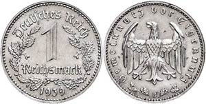 Coins Germany from 1933 to 1945 1 Reichmark, ... 