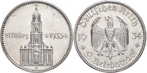 Münzen Drittes Reich 2 Reichsmark, 1934, A, ... 