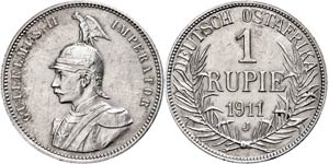 Coins German Colonies DOA, 1 Rupee, 1911 J, ... 