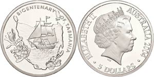 Australia 5 dollars, 2004, 200. anniversary ... 