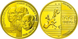 Belgium 100 Euro, Gold, 2002, fools about ... 