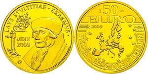 Belgien 50 Euro, Gold, 2009, 500 Jahre Lob ... 