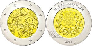Estonia 20 Euro, bimetal, 2011, Euro the ... 