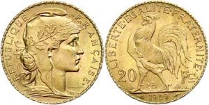 Frankreich 20 Francs, Gold, 1909, Typ ... 