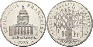 Frankreich 100 Francs, 1985, Piédfort, ... 