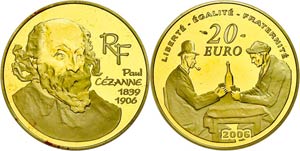 France 20 Euro, Gold, 2006, Paul Cesanne, + ... 