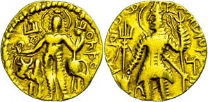 India Kushan, gold stater (7, 76g), 195-230, ... 