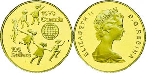 Kanada 100 Dollars, 1979, Gold, Jahr des ... 