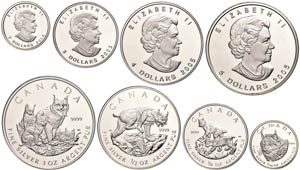 Canada 2005, Set 2 - 5 dollars, silver ... 