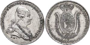 Liechtenstein 20 Kreuzer, 1778, Franz Joseph ... 