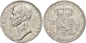 Niederlande 2 1/2 Gulden, 1841, Wilhelm II., ... 