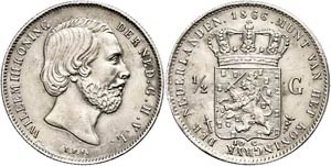 Niederlande 1/2 Gulden, 1866, Wilhelm III., ... 