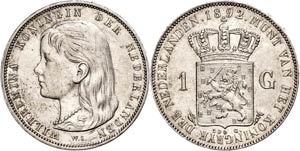 Niederlande Gulden, 1892, Wilhelmina, ... 