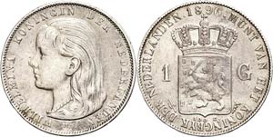 Niederlande Gulden, 1896, Wilhelmina, ... 