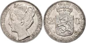 Niederlande 2 1/2 Gulden, 1898, Wilhelmina, ... 