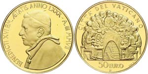 Vatican 50 Euro, Gold, 2007, Jesus Christ ... 