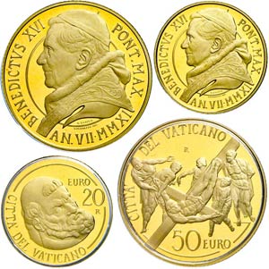 Vatican 20 and 50 Euro, Gold, 2011, the ... 