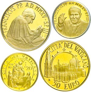 Vatican 20 and 50 Euro, Gold, 2015, ... 