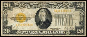  USA, 20 dollars, 1928, Andrew jackson, Gold ... 