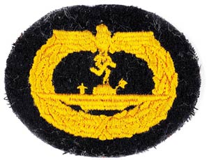  Submarine war badge, machine-embroidered ... 
