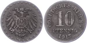 Kleinmünzen 1871-1922 10 Pfennig, 1917, ... 