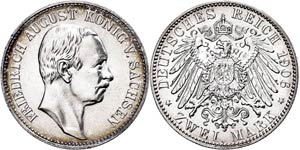 Sachsen 2 Mark, 1906, Friedrich August III., ... 