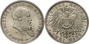 Saxony-Meiningen 2 Mark, 1901, Georg II., J. ... 