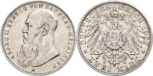 Sachsen-Meiningen 2 Mark, 1902, Georg II., ... 