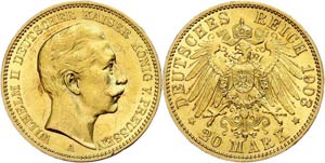 Prussia 20 Mark, 1903, Wilhelm II., ... 