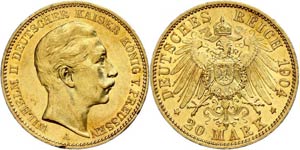 Prussia 20 Mark, 1904, Wilhelm II., ... 