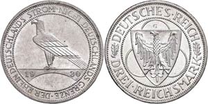 Coins Weimar Republic 3 Reichmark, 1930, G, ... 
