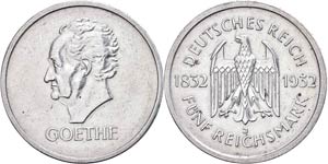Coins Weimar Republic 5 Reichmark, 1932, J, ... 
