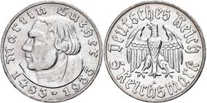Münzen Drittes Reich 5 Reichsmark, 1933, A, ... 