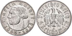 Münzen Drittes Reich 5 Reichsmark, 1933, G, ... 