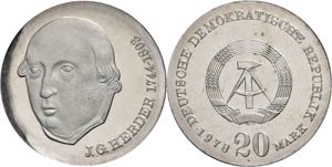 Münzen DDR 20 Mark, 1978, Herder, in ... 