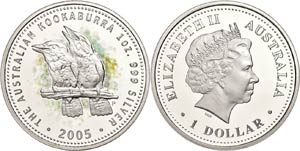 Australien 1 Dollar, 2005, Zwei Jägerlist ... 