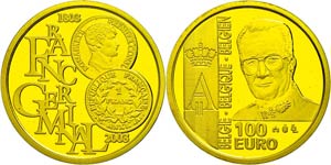 Belgien 100 Euro, Gold, 2003, Franc ... 