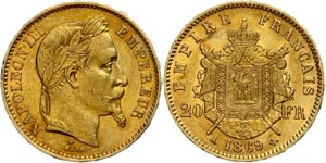 Frankreich 20 Francs, Gold, 1869, Napoleon ... 