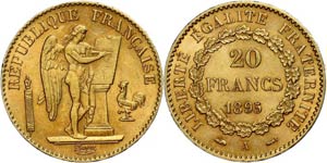 Frankreich 20 Francs, Gold, 1895, Typ ... 