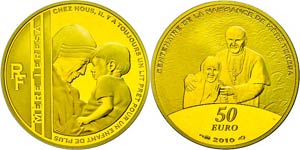 Frankreich 50 Euro, Gold, 2010, Mutter ... 