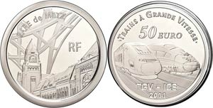 Frankreich 50 Euro, 2011, Eisenbahn in ... 