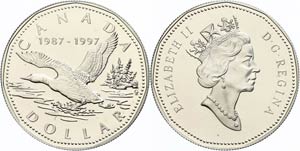 Canada 1 Dollar, 1997, 10 years dollar coins ... 